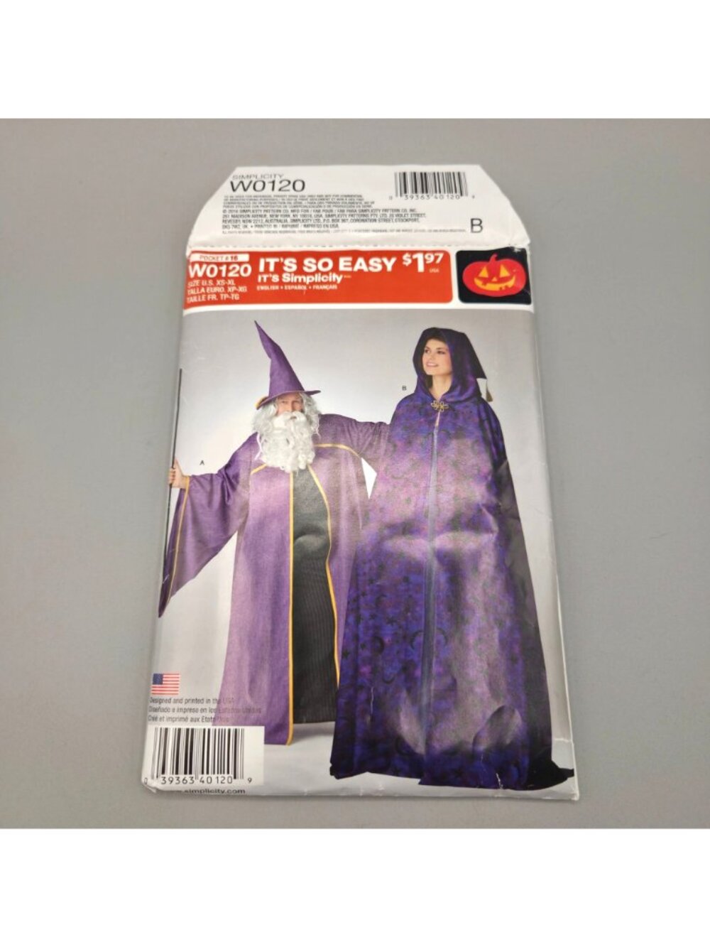 Wizard Cloak Costume Sewing Pattern Simplicity W0120 XS-XL Halloween UNCUT - Picture 3 of 6